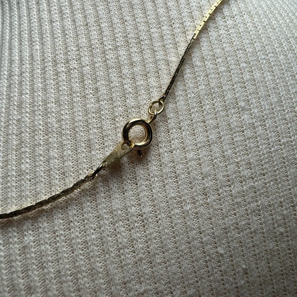 Antique Faux Pearl & Gold Necklace Vintage Minimalist Jewelry